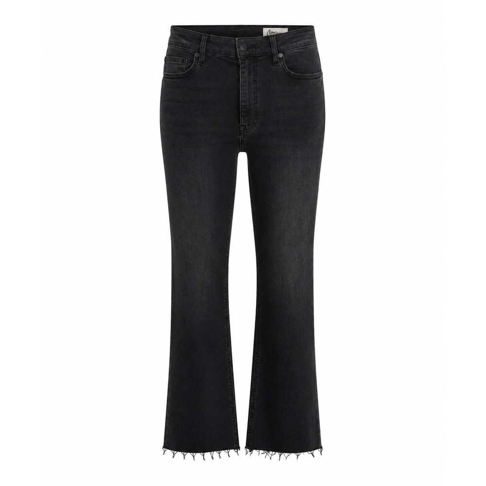 Cosmic Blue Love Jeans Women 29 Black Willow Cropped Flare Raw Hem NWT